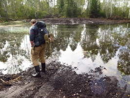 Borkovice - newly created water pool; no water plants so far