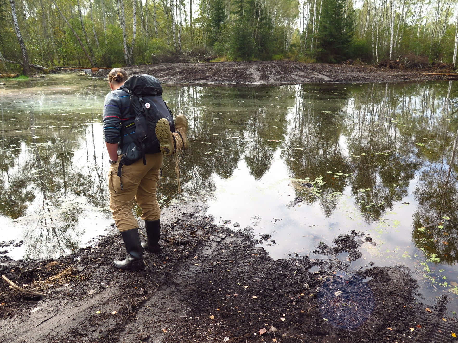 Borkovice - newly created water pool; no water plants so far